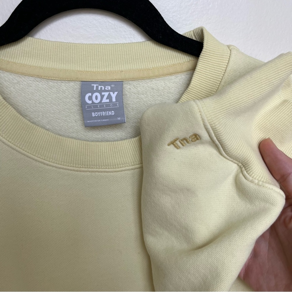 TNA Aritzia Cozy Boyfriend Fleece Crewneck Sweater